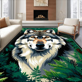 Ultra Soft Area Rug, Non Slip, Stain Resistant, Washable Area Rugs for Living Room, Bedroom, Lush Jungle Animal Illustration(Brown)