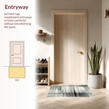 Ultra Soft Area Rug, Non Slip, Stain Resistant, Washable Area Rugs for Living Room, Bedroom, Classic Black And White Striped Rug: Entryway Decor Doormat(Gray)
