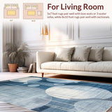 Ultra Soft Area Rug, Non Slip, Stain Resistant, Washable Area Rugs for Living Room, Bedroom, Modern Snowball Inspired Pattern(Blue)