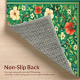 Ultra Soft Area Rug, Non Slip, Stain Resistant, Washable Area Rugs for Living Room, Bedroom, Serene Organic Floral Tapestry(Green)