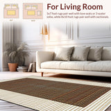 Ultra Soft Area Rug, Non Slip, Stain Resistant, Washable Area Rugs for Living Room, Bedroom, Trendy Contemporary Cow Design(Beige)