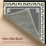 Ultra Soft Area Rug, Non Slip, Stain Resistant, Washable Area Rugs for Living Room, Bedroom, Sophisticated Black White Trellis Design(Black)