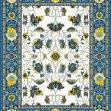 Ultra Soft Area Rug, Non Slip, Stain Resistant, Washable Area Rugs for Living Room, Bedroom, Rustic Floral Patterned Elegance(White)