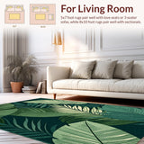Ultra Soft Area Rug, Non Slip, Stain Resistant, Washable Area Rugs for Living Room, Bedroom, Elegant Green Botanical Aesthetic(Green)