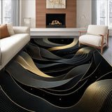 Luxurious Minimalist Textured Swirls(Black)