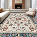 Ultra Soft Area Rug, Non Slip, Stain Resistant, Washable Area Rugs for Living Room, Bedroom, Rustic Neutral Abstract Elements(Beige)