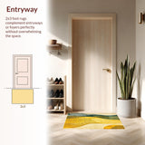 Ultra Soft Area Rug, Non Slip, Stain Resistant, Washable Area Rugs for Living Room, Bedroom, Geometric Spotted Kitchen Area(Yellow)