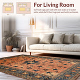 Ultra Soft Area Rug, Non Slip, Stain Resistant, Washable Area Rugs for Living Room, Bedroom, Charming Primitive Star Design(Red)