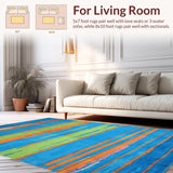 Modern Multicolor Abstract Lines(Blue)