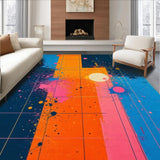 Ultra Soft Area Rug, Non Slip, Stain Resistant, Washable Area Rugs for Living Room, Bedroom, Galaxy Inspired Abstract Aesthetic(Blue)