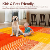 Ultra Soft Area Rug, Non Slip, Stain Resistant, Washable Area Rugs for Living Room, Bedroom, Vibrant Abstract Color Splash Design(Yellow)