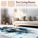 Ultra Soft Area Rug, Non Slip, Stain Resistant, Washable Area Rugs for Living Room, Bedroom, Timeless Ethereal Wolf Ensemble(Gray)