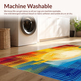 Ultra Soft Area Rug, Non Slip, Stain Resistant, Washable Area Rugs for Living Room, Bedroom, Vivid Abstract Fractal Area for Artistic Interiors(Yellow)