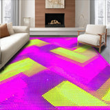 Ultra Soft Area Rug, Non Slip, Stain Resistant, Washable Area Rugs for Living Room, Bedroom, Futuristic High-Contrast Color Spectrum(Pink)