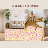 Ultra Soft Area Rug, Non Slip, Stain Resistant, Washable Area Rugs for Living Room, Bedroom, Stylish Bright Inspirational Aesthetic(Pink)