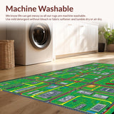 Ultra Soft Area Rug, Non Slip, Stain Resistant, Washable Area Rugs for Living Room, Bedroom, Colorful Children’s Adventure Motif(Green)
