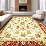 Ultra Soft Area Rug, Non Slip, Stain Resistant, Washable Area Rugs for Living Room, Bedroom, Elegant Floral Area Design for Rustic Decor(Beige)