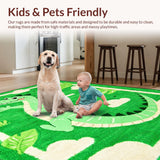 Ultra Soft Area Rug, Non Slip, Stain Resistant, Washable Area Rugs for Living Room, Bedroom, Charming Animal Print Green Design(Green)