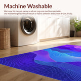 Ultra Soft Area Rug, Non Slip, Stain Resistant, Washable Area Rugs for Living Room, Bedroom, Dynamic Multicolor Wave Aesthetic(Blue)