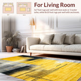 Ultra Soft Area Rug, Non Slip, Stain Resistant, Washable Area Rugs for Living Room, Bedroom, Vibrant Abstract Splash Aesthetic(Yellow)
