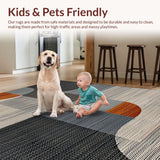 Ultra Soft Area Rug, Non Slip, Stain Resistant, Washable Area Rugs for Living Room, Bedroom, Neutral Brown Slate Bathroom Rustic Handwoven Carpet(Beige)