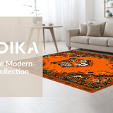 Ultra Soft Area Rug, Non Slip, Stain Resistant, Washable Area Rugs for Living Room, Bedroom, Wild Jungle Inspired Decor(Orange)