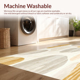 Ultra Soft Area Rug, Non Slip, Stain Resistant, Washable Area Rugs for Living Room, Bedroom, Elegant Beige Animal Print Area with Abstract Deer Motif and Texture(Beige)