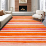 Ultra Soft Area Rug, Non Slip, Stain Resistant, Washable Area Rugs for Living Room, Bedroom, Dynamic Abstract Design with Flair(Orange)