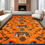 Ultra Soft Area Rug, Non Slip, Stain Resistant, Washable Area Rugs for Living Room, Bedroom, Trendy Kids Room Funky Artwork(Orange)