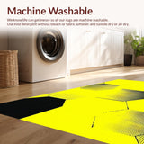 Ultra Soft Area Rug, Non Slip, Stain Resistant, Washable Area Rugs for Living Room, Bedroom, Whimsical Geometric Bee Motif(Yellow)