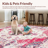 Ultra Soft Area Rug, Non Slip, Stain Resistant, Washable Area Rugs for Living Room, Bedroom, Chic Modern Abstract Swirl Motif(White)