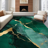 Ultra Soft Area Rug, Non Slip, Stain Resistant, Washable Area Rugs for Living Room, Bedroom, Sophisticated Marbleized Visual Harmony(Green)