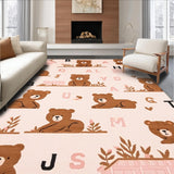 Ultra Soft Area Rug, Non Slip, Stain Resistant, Washable Area Rugs for Living Room, Bedroom, Vibrant Kids' Learning Circle(Pink)