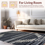 Ultra Soft Area Rug, Non Slip, Stain Resistant, Washable Area Rugs for Living Room, Bedroom, Modern Striking Lattice Aesthetic(Gray)