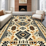 Ultra Soft Area Rug, Non Slip, Stain Resistant, Washable Area Rugs for Living Room, Bedroom, Beige Aztec Pattern Bedroom Non-Slip Carpet(Beige)