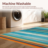 Artful Multicolor Striped Ensemble(Blue)