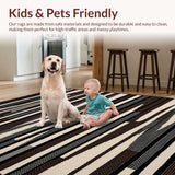 Ultra Soft Area Rug, Non Slip, Stain Resistant, Washable Area Rugs for Living Room, Bedroom, Stylish Modernist Zebra Aesthetic(Brown)