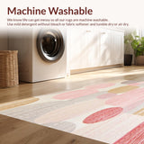 Ultra Soft Area Rug, Non Slip, Stain Resistant, Washable Area Rugs for Living Room, Bedroom, Chic Dalmatian Inspired Gentle Pink Geometric Spot(Pink)