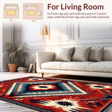 Ultra Soft Area Rug, Non Slip, Stain Resistant, Washable Area Rugs for Living Room, Bedroom, Primitive Brown Waterproof Country Kitchen Comfort Rug(Red)