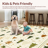 Beige Camper Expedition with Geometric Tent and Pine Tree Motifs(Beige)