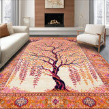 Ultra Soft Area Rug, Non Slip, Stain Resistant, Washable Area Rugs for Living Room, Bedroom, Elegant Soft Pastel Patterns(Orange)