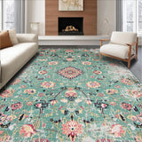 Sage Green Retro Floral Elegance(Green)