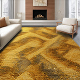 Ultra Soft Area Rug, Non Slip, Stain Resistant, Washable Area Rugs for Living Room, Bedroom, Retro Greek Key Living Room Gold Accent Rug(Gold)