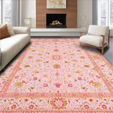 Ultra Soft Area Rug, Non Slip, Stain Resistant, Washable Area Rugs for Living Room, Bedroom, Chic Minimalist Blush Tiled Aesthetic(Pink)