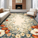Ultra Soft Area Rug, Non Slip, Stain Resistant, Washable Area Rugs for Living Room, Bedroom, Floral Flame Area Smoke & Beige(Beige)