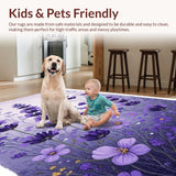 Ultra Soft Area Rug, Non Slip, Stain Resistant, Washable Area Rugs for Living Room, Bedroom, Warm Cozy Shag Design Element(Purple)