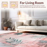 Ultra Soft Area Rug, Non Slip, Stain Resistant, Washable Area Rugs for Living Room, Bedroom, Artful Geometric Color Splash(Pink)