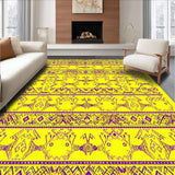 Ultra Soft Area Rug, Non Slip, Stain Resistant, Washable Area Rugs for Living Room, Bedroom, Rustic Earth Tone Festivity Theme(Yellow)