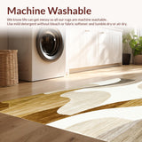 Ultra Soft Area Rug, Non Slip, Stain Resistant, Washable Area Rugs for Living Room, Bedroom, Chic Area with Artistic Beige and Coffee Swirl Design(Beige)