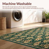 Ultra Soft Area Rug, Non Slip, Stain Resistant, Washable Area Rugs for Living Room, Bedroom, Rustic Area Abstract Floral Design(Blue)